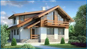 A gyönyörű házak projektjei, 150 m2-ig terjedő tetőtéri területek