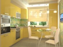 Sárga konyha a belső térben