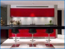Vörös konyha a belsőépítészetben