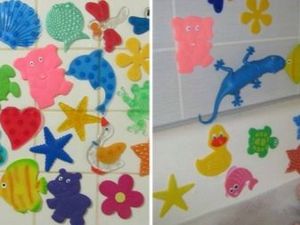Válasszon baba matricákat a fürdőszobában