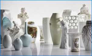 Porcelán vázák: fajok, tervezés és használat a belső térben
