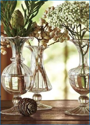 Üveg vázák: kiválasztási típusok és árnyalatok