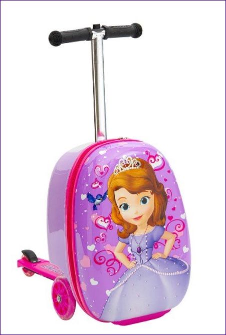 ZINC Gyerek robogó Princess Sofia műanyag bőrönd csörlőkerekekkel