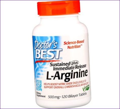 Doctor's Best L-arginin hosszú felszabadulású és azonnali felszabadulású aminosavak