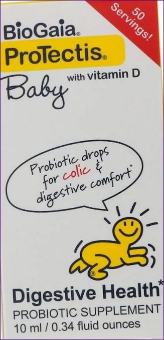 BioGaia, ProTectis, Baby, D-vitaminnal, emésztőrendszeri egészség, probiotikus étrend-kiegészítő, 0,34 fl oz (10 ml)