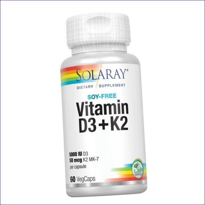 Solaray D3-vitamin + K2