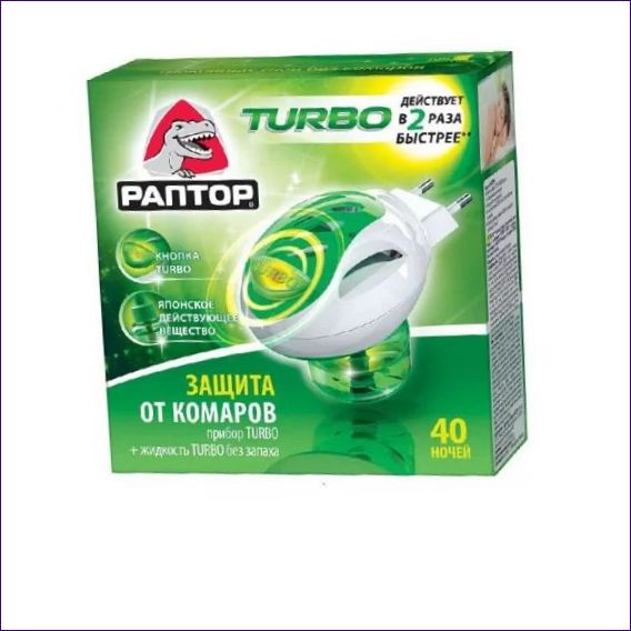 Fumigator + folyékony Raptor szúnyogok ellen Turbo 35ml 40 éjszaka