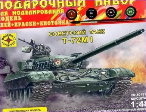 Modelist tank T-72M1 mikroelektromos motorral 1:48 zöld
