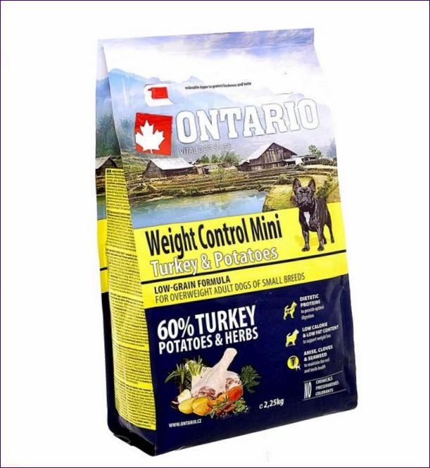 Ontario Mini Weight Control kistestű kutyáknak, pulykával és burgonyával