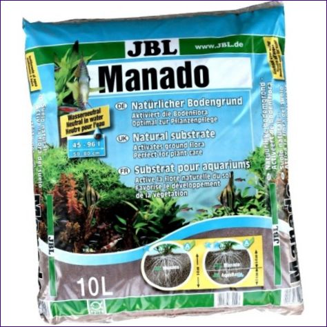 A JBL Manado tápanyag-tőzeg javítja a vízminőséget és elősegíti a növények növekedését